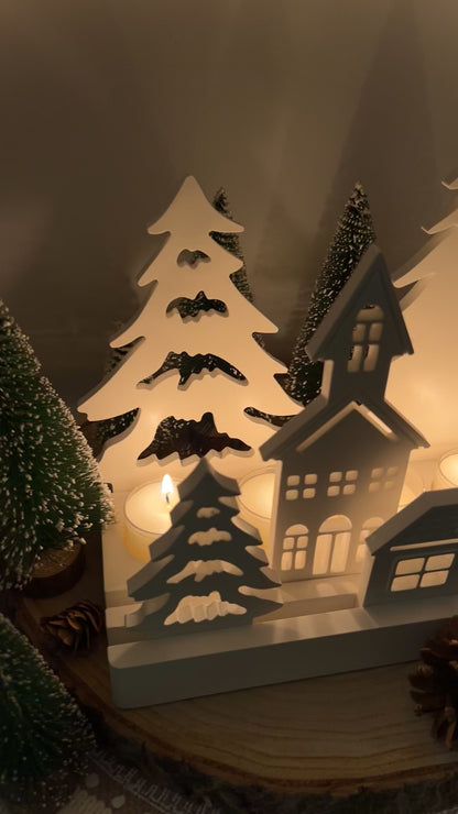 Winterlandschaft – handgegossene Keramik-Deko | Geschenk-Edition | Weihnachtsdeko